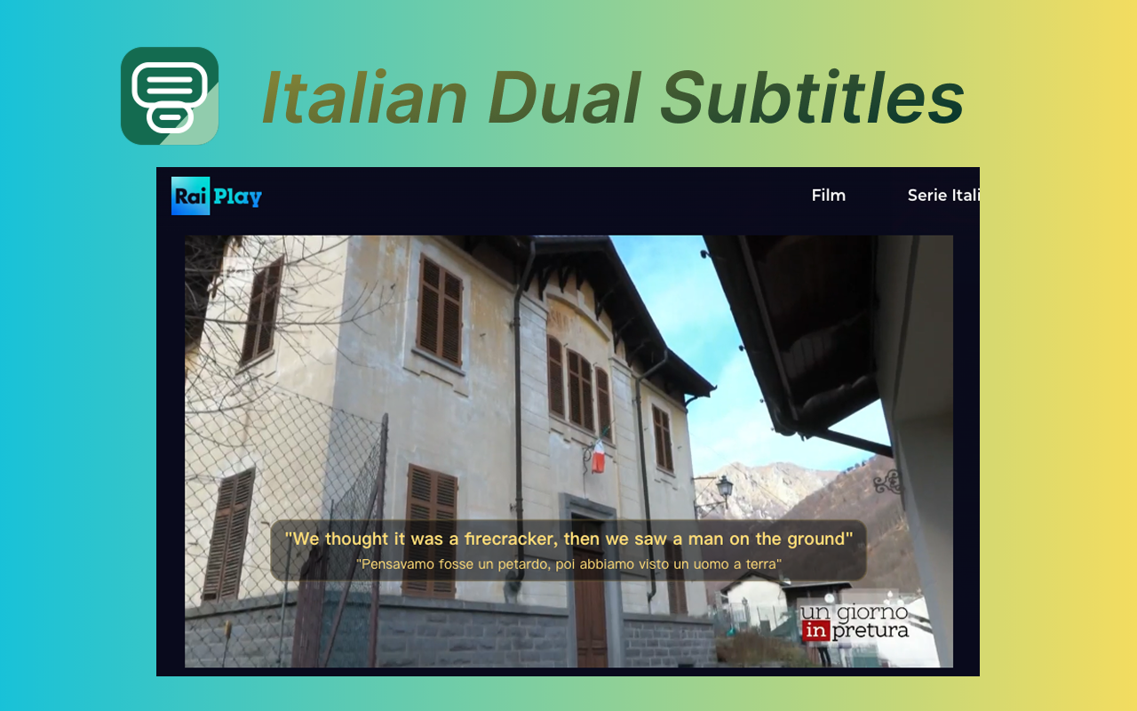 RaiPlay with Italian and English dual subtitles